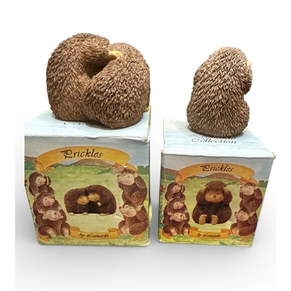 Vintage Pair of Resin Hedgehog Figurines Decor Leonardo Collection w/Boxes - Picture 3 of 8